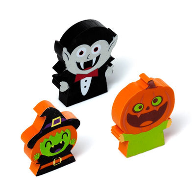 Witch, Vampire & Pumpkin 3 Piece Eraser Set - Gift Arch