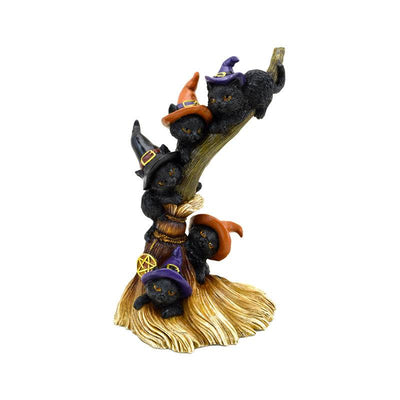 Witches Black Cat Climbing Broomstick - Gift Arch