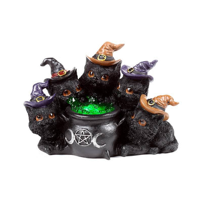 Witches Black Cat LED Bubbling Cauldron - Gift Arch