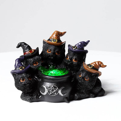 Witches Black Cat LED Bubbling Cauldron - Gift Arch