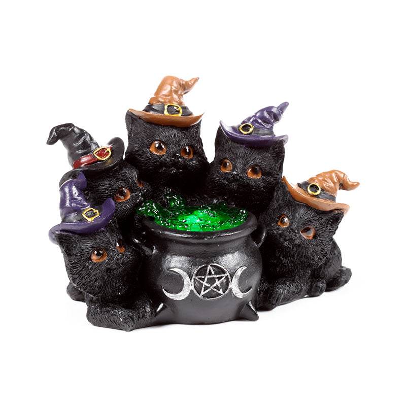 Witches Black Cat LED Bubbling Cauldron - Gift Arch