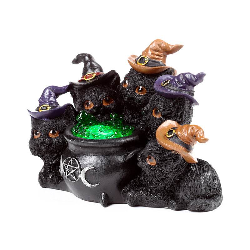 Witches Black Cat LED Bubbling Cauldron - Gift Arch