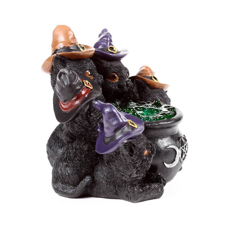 Witches Black Cat LED Bubbling Cauldron - Gift Arch