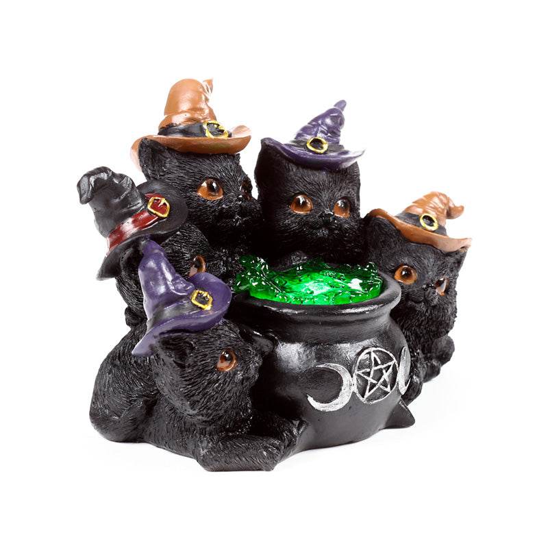 Witches Black Cat LED Bubbling Cauldron - Gift Arch