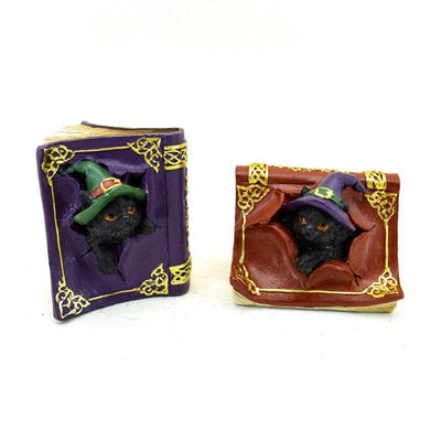 Witches Black Cat Mischievous Spell Book - Gift Arch