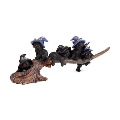 Witches Black Cat Playing on Broomstick - Gift Arch
