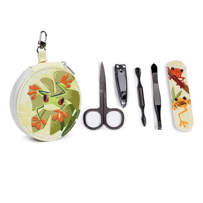 Tropical Frogs 5 Piece Round Manicure Set - Gift Arch