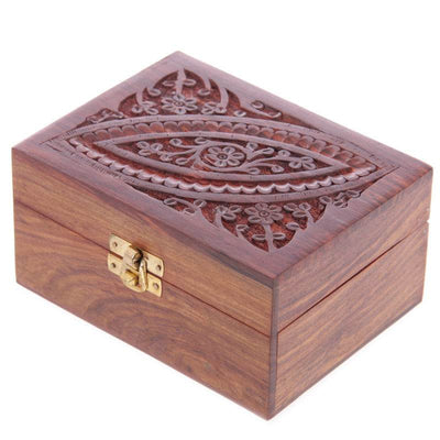 Sheesham Wood Essential Oil Box Design 1 (Holds 12 Bottles) - Gift Arch