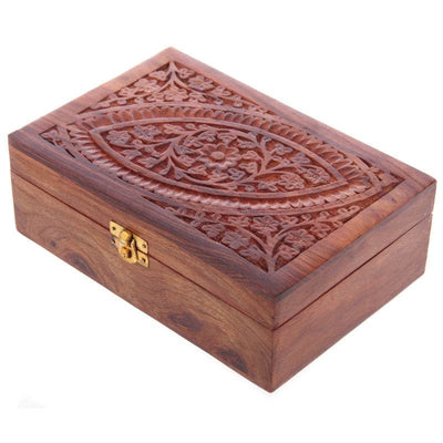 Sheesham Wood Essential Oil Box Design 1 (Holds 24 Bottles) - Gift Arch