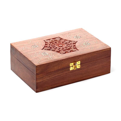 Sheesham Wood Essential Oil Box Design 2 (Holds 24 Bottles) - Gift Arch