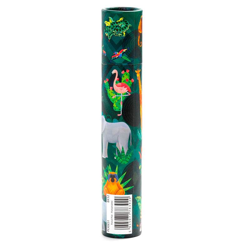 Animal Kingdom Large Pencil Pot with 12 Colouring Pencils - Gift Arch