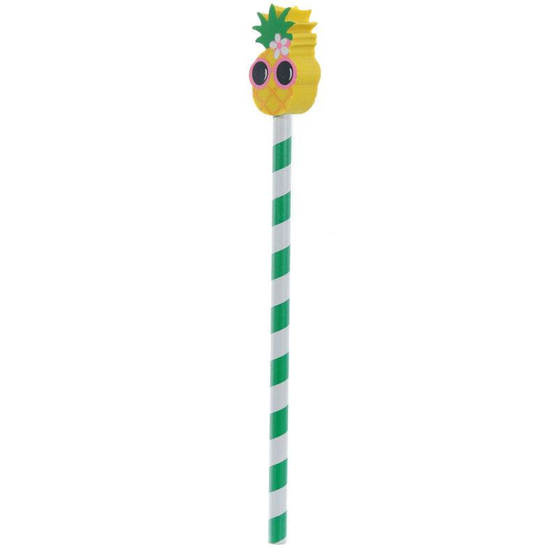 Flamingo Pinks & Pineapple Tropical Pencil & Eraser Topper - Gift Arch