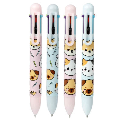 Adoramals Pets Multi Colour Pen (6 Colours) - Gift Arch