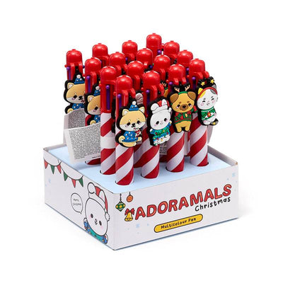 Christmas Adoramals Multi Colour Pen with Charm (6 Colours) - Gift Arch