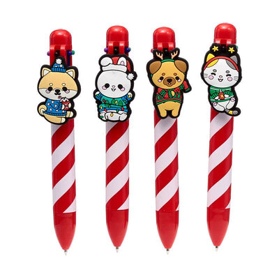 Christmas Adoramals Multi Colour Pen with Charm (6 Colours) - Gift Arch
