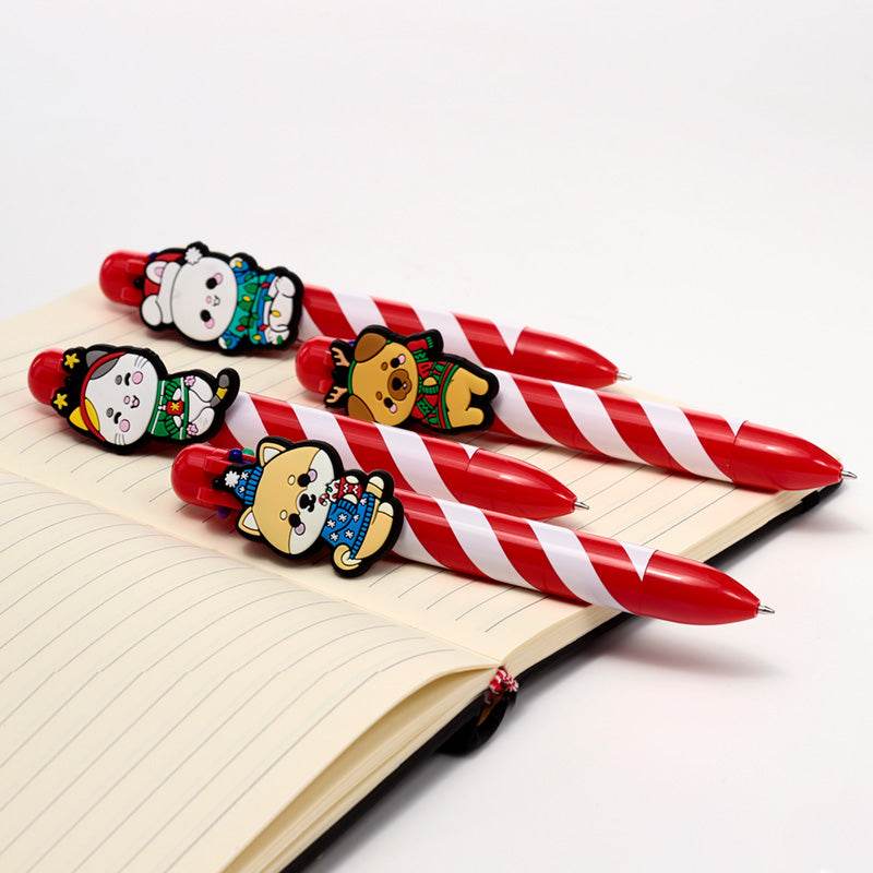 Christmas Adoramals Multi Colour Pen with Charm (6 Colours) - Gift Arch