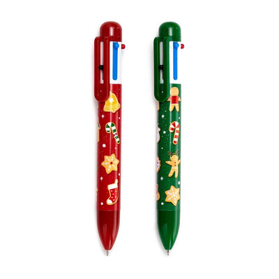 Christmas Baker Street Gingerbread Multi Colour Pen with Charm (6 Colours) - Gift Arch