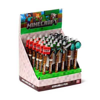 Inkredible Erasable Pen with Minecraft Tools Silicone Topper - Gift Arch