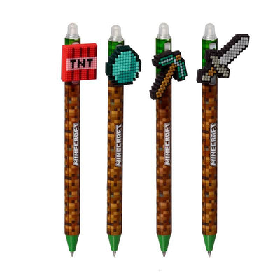 Inkredible Erasable Pen with Minecraft Tools Silicone Topper - Gift Arch