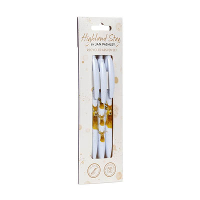 Jan Pashley Stag Recycled ABS (RABS) Pen Set of 3 - Gift Arch
