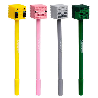 Minecraft Fine Tip Pen with Silicone Topper (Pig/Bee/Zombie/Skeleton) - Gift Arch