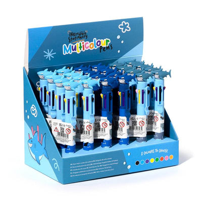 Shark Multi Colour Pen with Topper (8 Colours) - Gift Arch