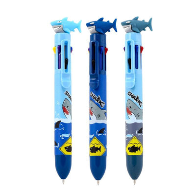 Shark Multi Colour Pen with Topper (8 Colours) - Gift Arch