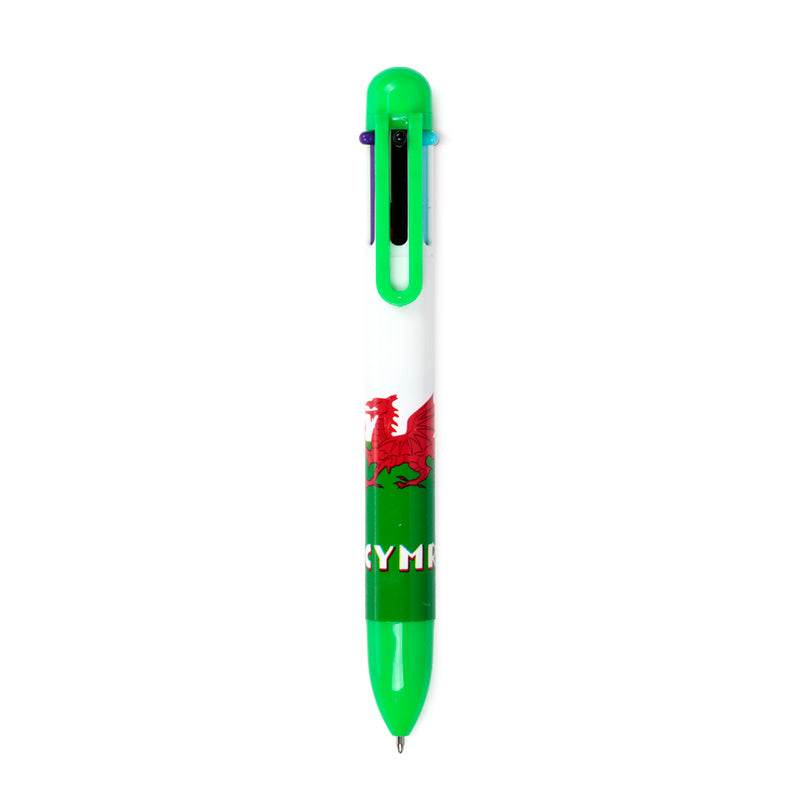 Welsh Dragon Wales (Cymru) Souvenir Multi Colour Pen (6 Colours) - Gift Arch