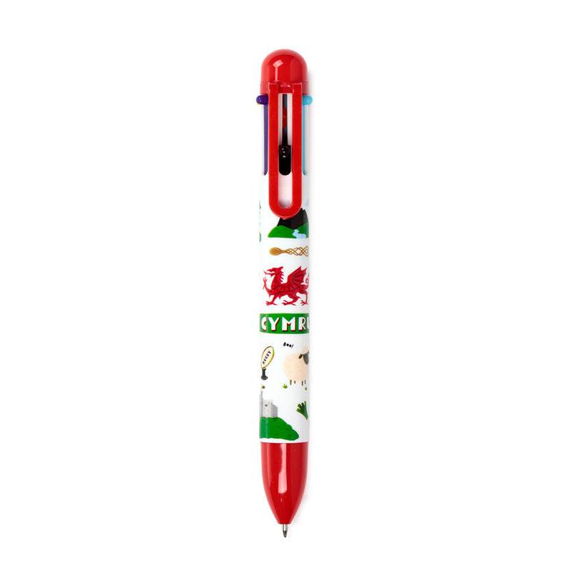Welsh Dragon Wales (Cymru) Souvenir Multi Colour Pen (6 Colours) - Gift Arch