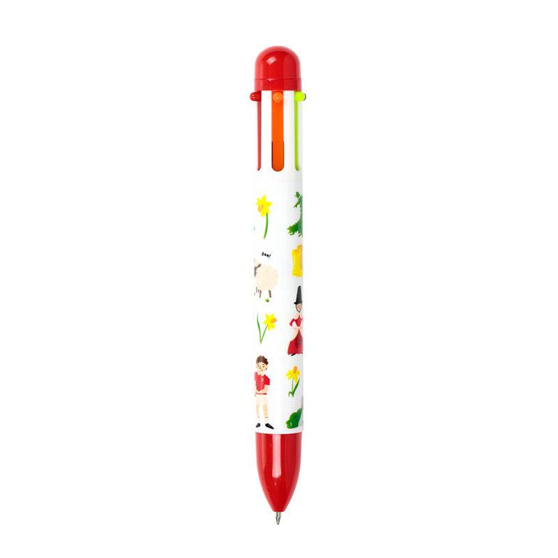 Welsh Dragon Wales (Cymru) Souvenir Multi Colour Pen (6 Colours) - Gift Arch