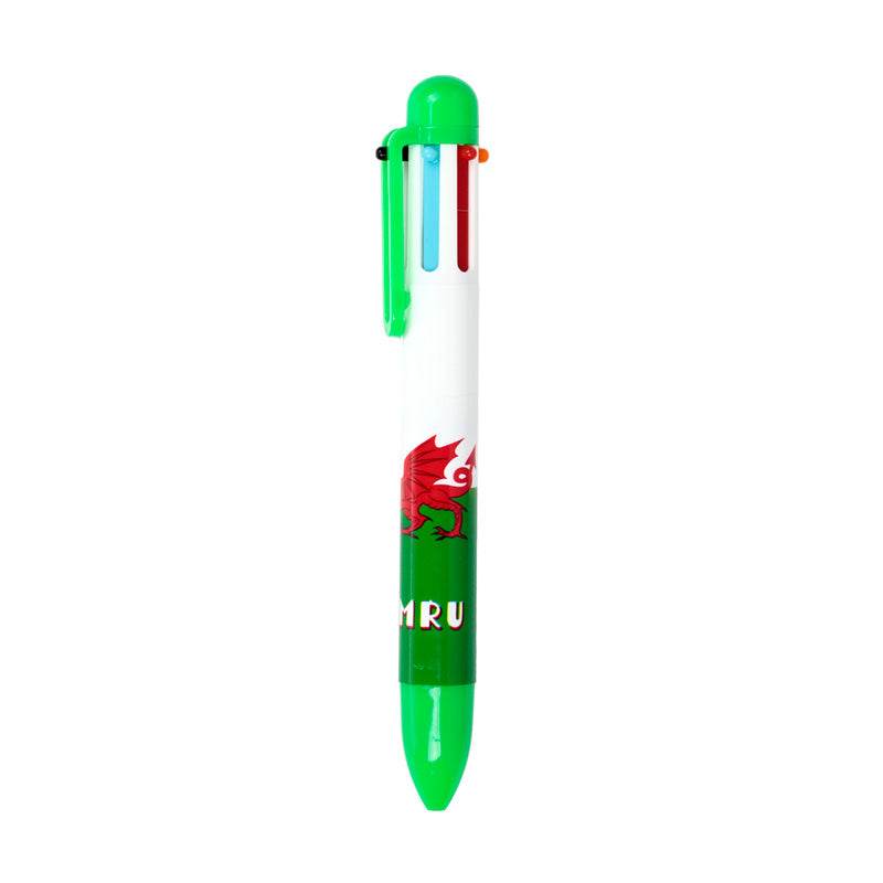Welsh Dragon Wales (Cymru) Souvenir Multi Colour Pen (6 Colours) - Gift Arch