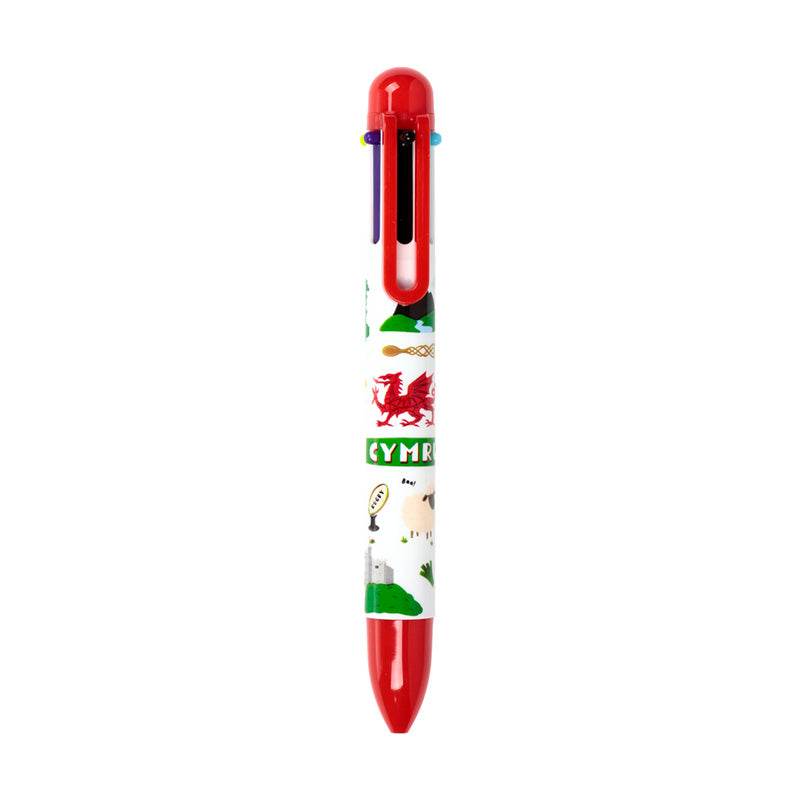 Welsh Dragon Wales (Cymru) Souvenir Multi Colour Pen (6 Colours) - Gift Arch