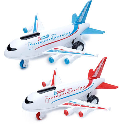 Jumbo Jet Aeroplane Friction Light Up & Sound Push/Pull Action Toy - Gift Arch