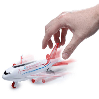 Jumbo Jet Aeroplane Friction Light Up & Sound Push/Pull Action Toy - Gift Arch