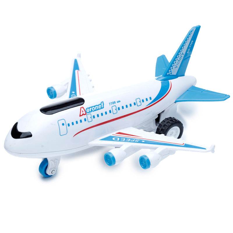 Jumbo Jet Aeroplane Friction Light Up & Sound Push/Pull Action Toy - Gift Arch