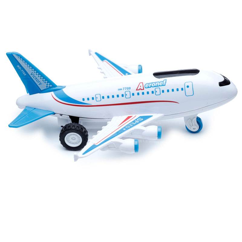 Jumbo Jet Aeroplane Friction Light Up & Sound Push/Pull Action Toy - Gift Arch