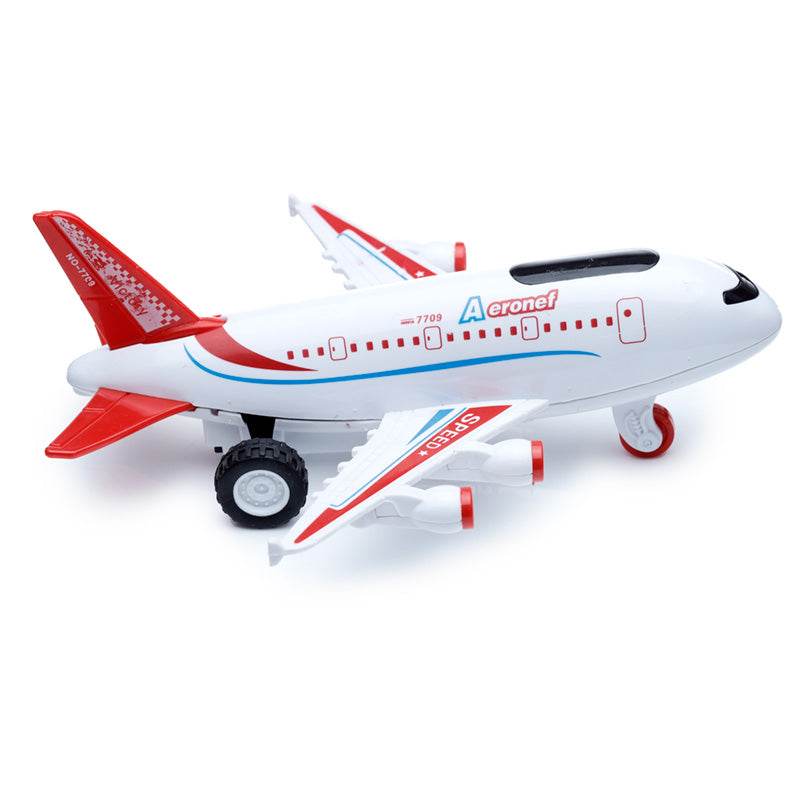 Jumbo Jet Aeroplane Friction Light Up & Sound Push/Pull Action Toy - Gift Arch