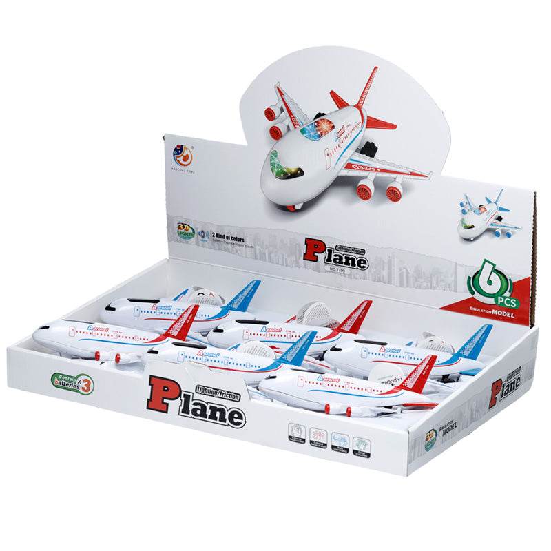 Jumbo Jet Aeroplane Friction Light Up & Sound Push/Pull Action Toy - Gift Arch