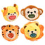 Queasy Squeezies Adoramals Lion, Giraffe, Monkey, Tiger Plush Squeezy Toy - Gift Arch