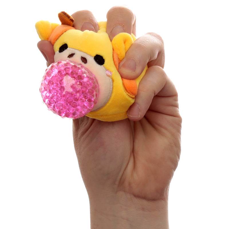 Queasy Squeezies Adoramals Lion, Giraffe, Monkey, Tiger Plush Squeezy Toy - Gift Arch