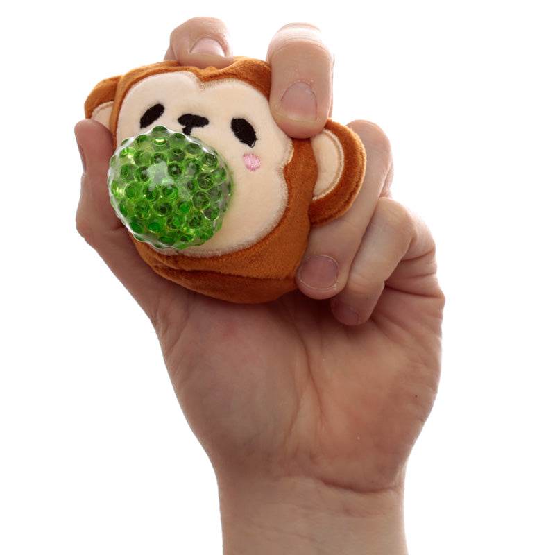 Queasy Squeezies Adoramals Lion, Giraffe, Monkey, Tiger Plush Squeezy Toy - Gift Arch