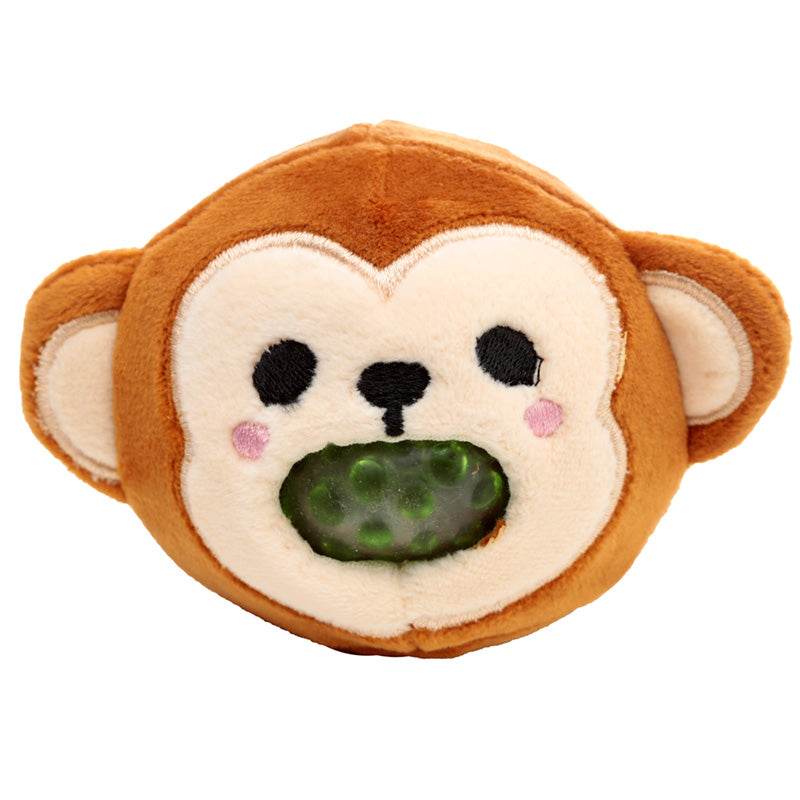 Queasy Squeezies Adoramals Lion, Giraffe, Monkey, Tiger Plush Squeezy Toy - Gift Arch