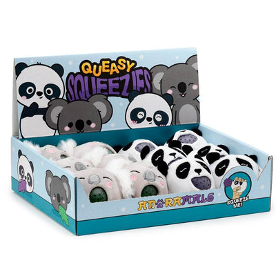 Queasy Squeezies Adoramals Panda, Koala Plush Squeezy Toy - Gift Arch
