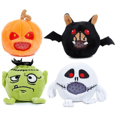 Queasy Squeezies Spooky Monster, Ghost, Bat, Pumpkin Plush Squeezy Toy - Gift Arch