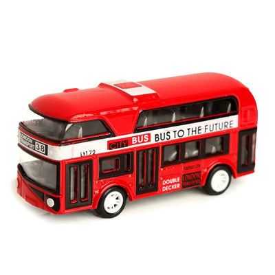Red City Bus Pull Back Action Toy - Gift Arch