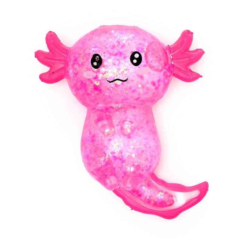 Squeezable Glitter Axolotl Stress Toy - Gift Arch