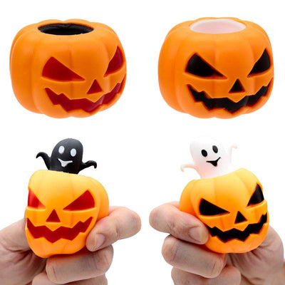 Squeezy Pumpkin Ghost Pop Out Toy - Gift Arch