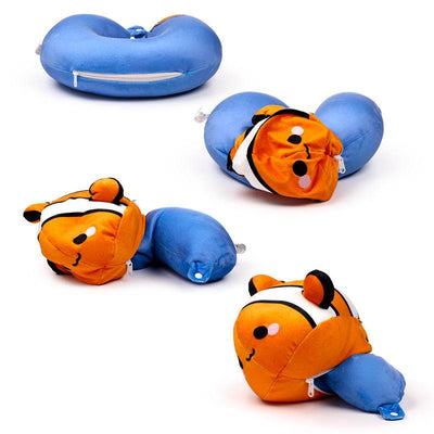Swapseazzz Adoramals Ocean Clownfish 2-in-1 Plush Travel Pillow & Toy - Gift Arch