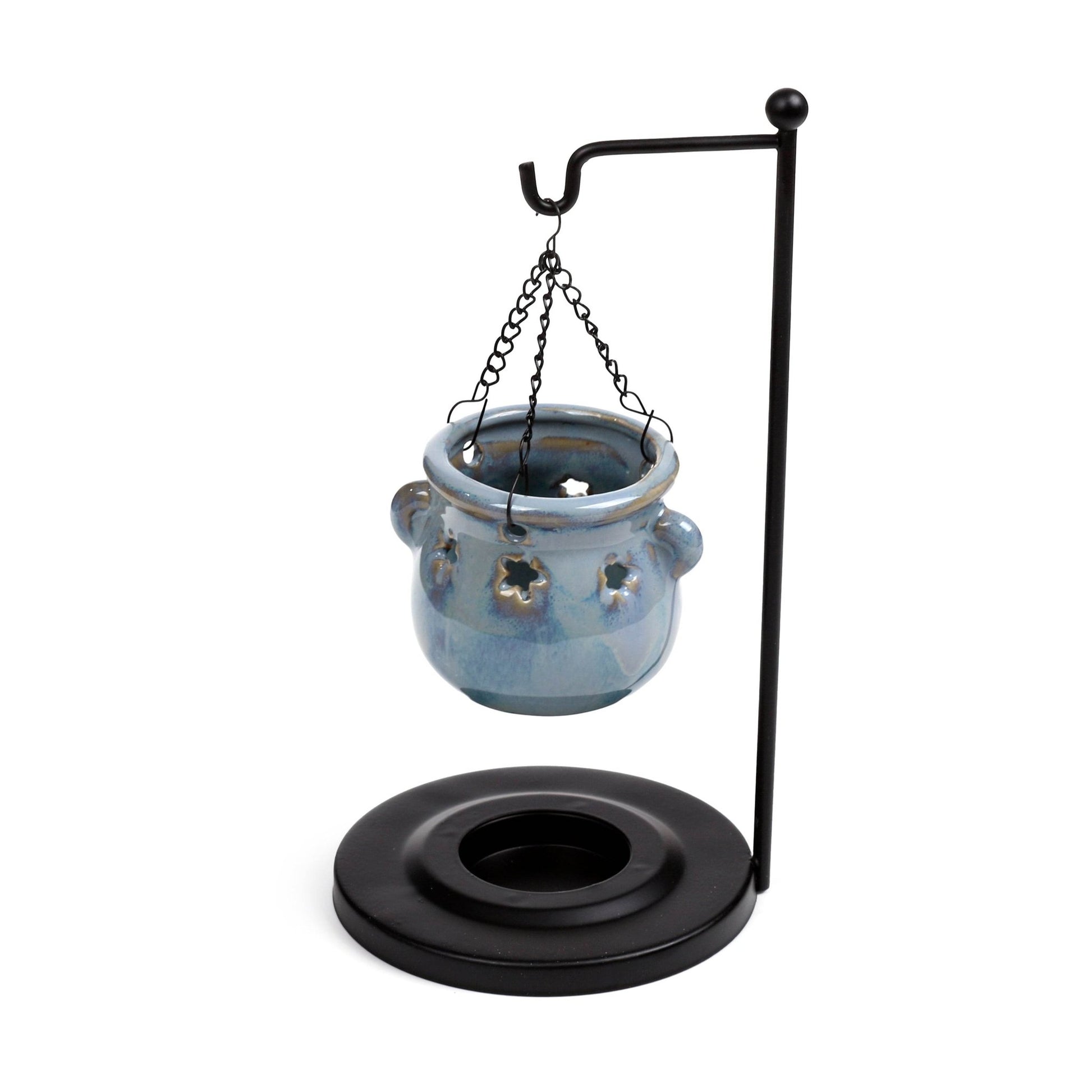 Eden Cauldron Shaped Hanging Oil Burner with Stand - Gift Arch