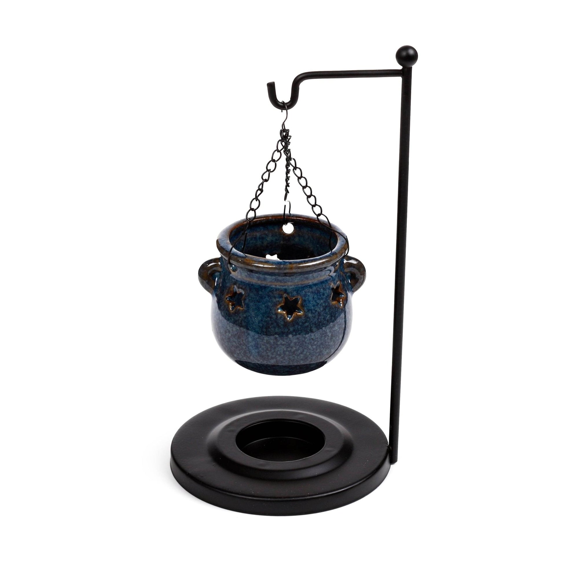 Eden Cauldron Shaped Hanging Oil Burner with Stand - Gift Arch